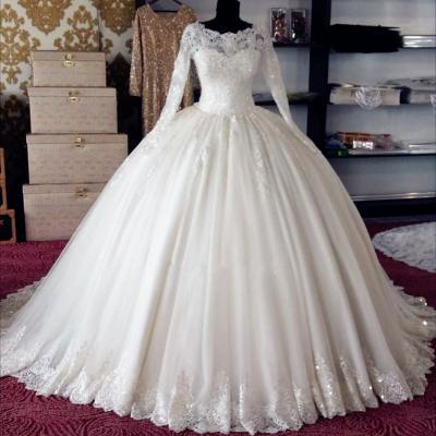 Long Wedding Dresses, Lace Wedding Gown,Princess Wedding Dresses, New Evening Dress