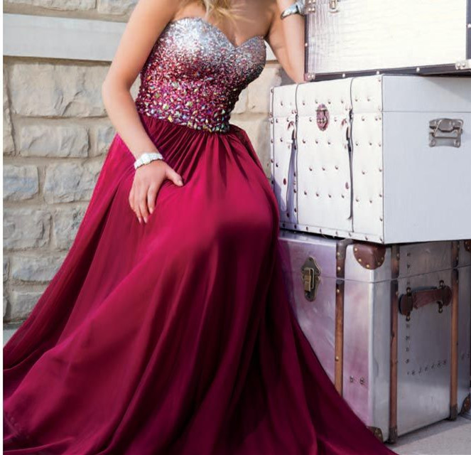 Sequin Prom Dress Burgundy