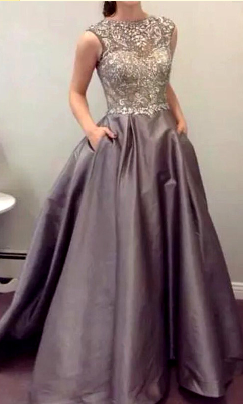 Purple and Grey Inexpensive Formal Dresses