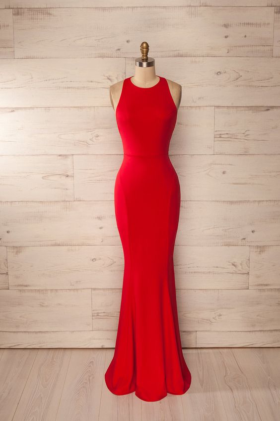 Red Black Elegant Evening Dresses
