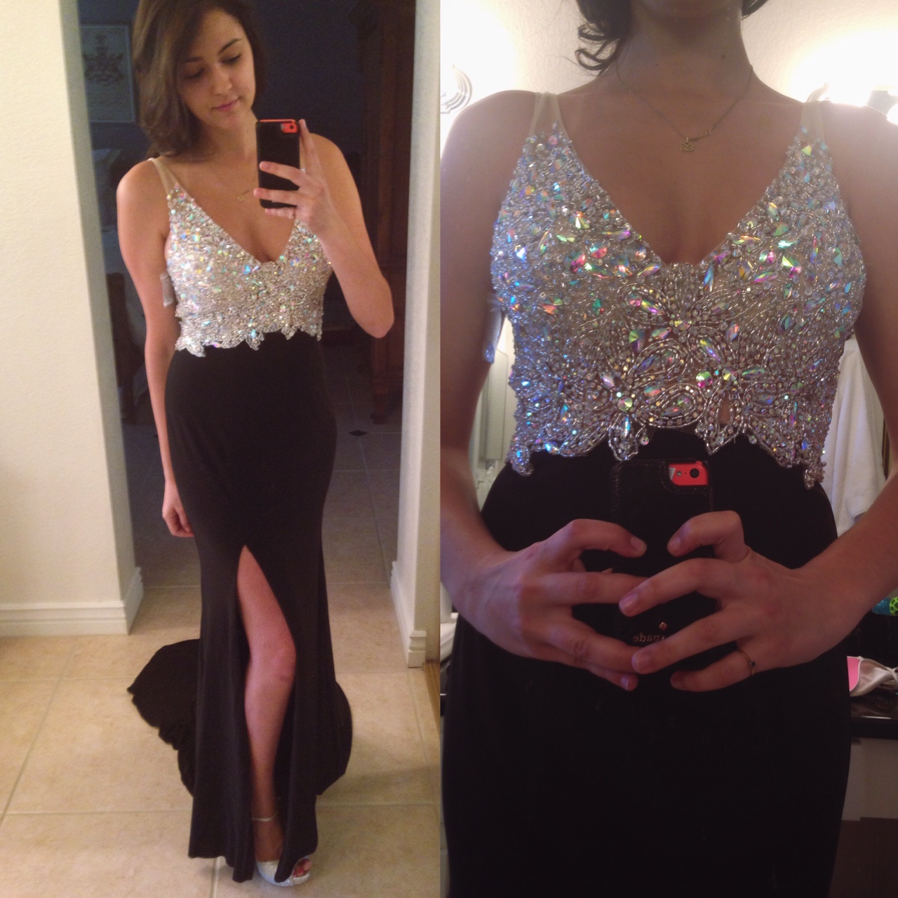 Black Beaded Evening Dress