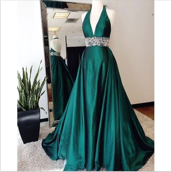 emerald green grad dress