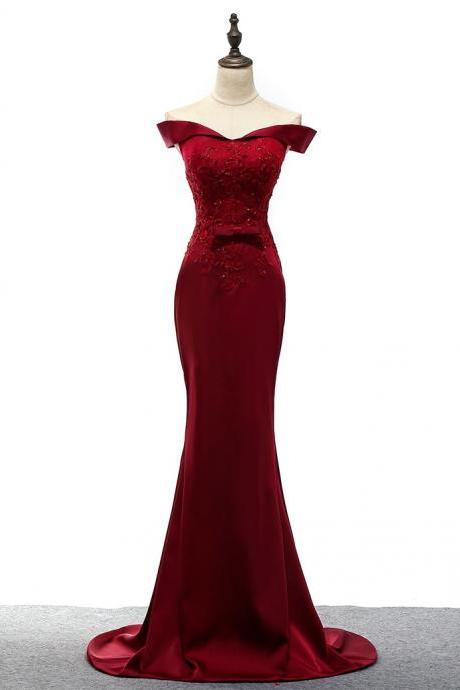 Elegant Floral One Shoulder Red Prom Dresses Sexy Long Ruched Chiffon