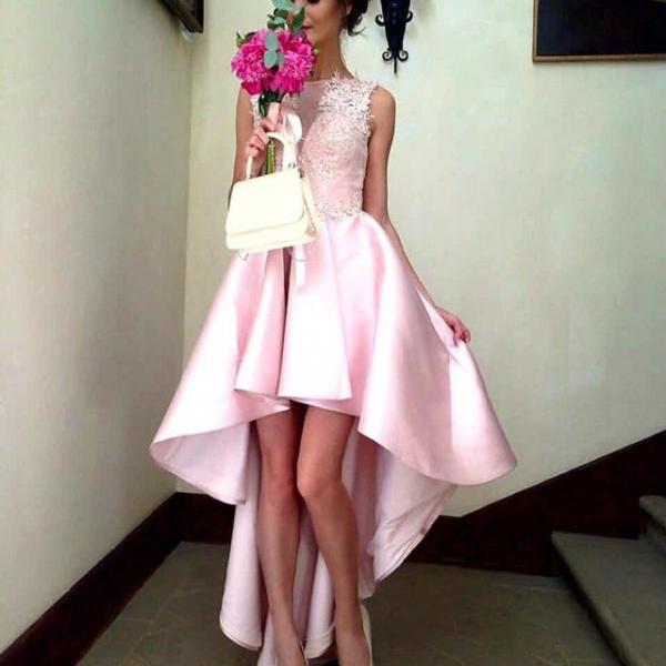 Pink Prom Gowns,high Low P..