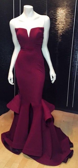 Elegant Prom Dress,mermaid Prom Dresses With Ruffles,satin Prom Dress ...